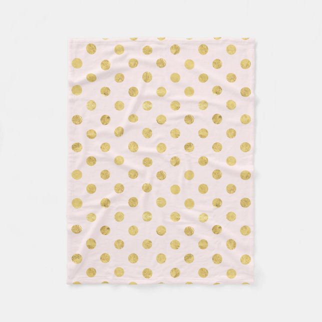 Couverture Polaire Motif de point élégant de polka de feuille d'or - (Devant)