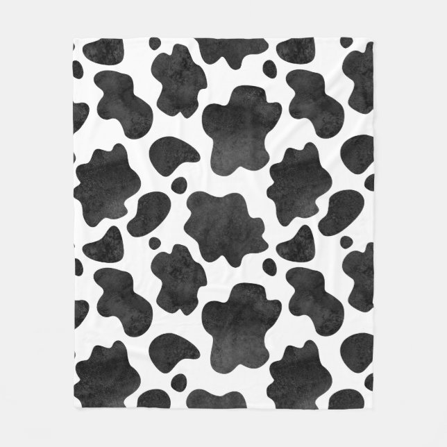 Couverture Polaire Motif de points de vache Poster de animal noir et  (Devant)