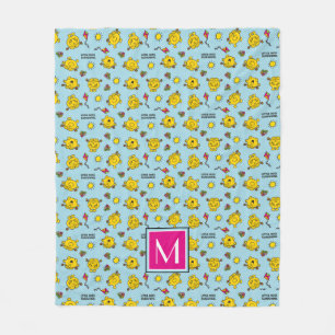 Couverture Polaire Motif de points Polka turquoise   Monogramme
