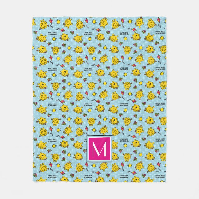 Couverture Polaire Motif de points Polka turquoise | Monogramme (Devant)