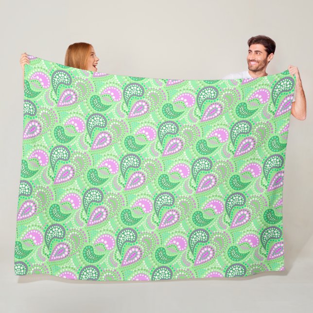 Couverture Polaire Motif de pois abstrait de concombres turcs (En situation)