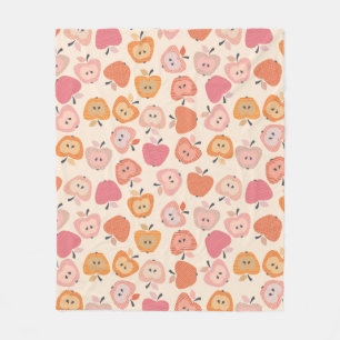 Couverture Polaire Motif de pomme rose et orange mignon