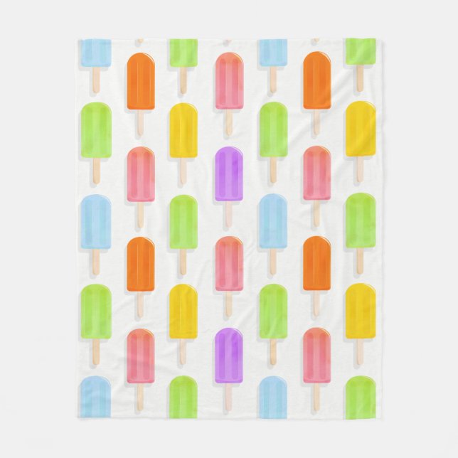Couverture Polaire Motif de Popsicles arc-en-ciel d'été (Devant)
