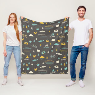 Couverture Polaire Motif de Portland, Orégon