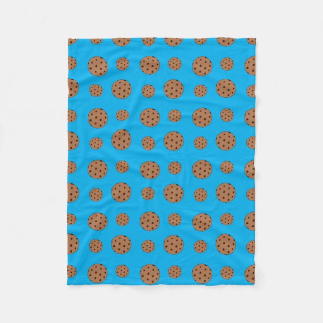 Couverture Polaire Motif de puces de chocolat bleu ciel (Devant)