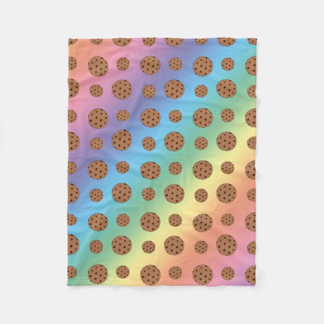 Couverture Polaire Motif de puces de chocolat Rainbow (Devant)