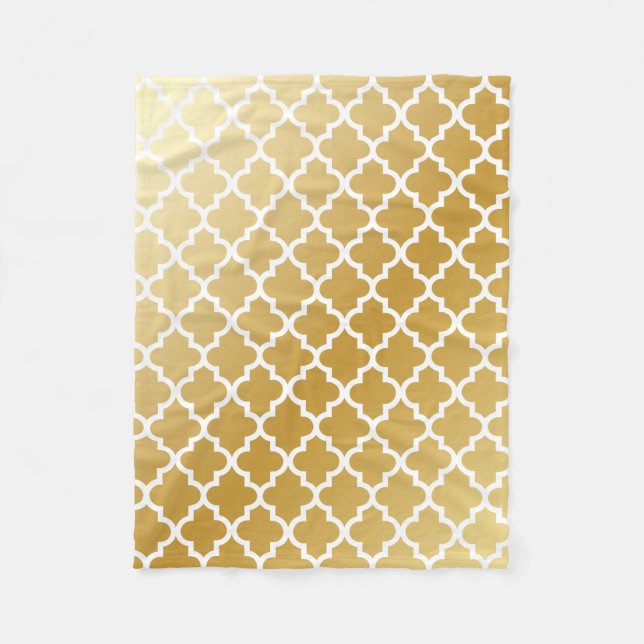 Couverture Polaire Motif de Quatrefoil d'or (Devant)