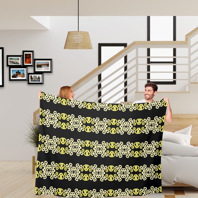 Couverture Polaire Motif de rayure ornementale jaune doré sans coutur (Créateur téléchargé)