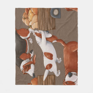 Couverture Polaire Motif de récolte Citrouille Basset Hound