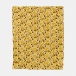 Couverture Polaire Motif de rose jaune d'amusement partout
