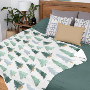 Couverture Polaire Motif de sapin de Noël scandinave