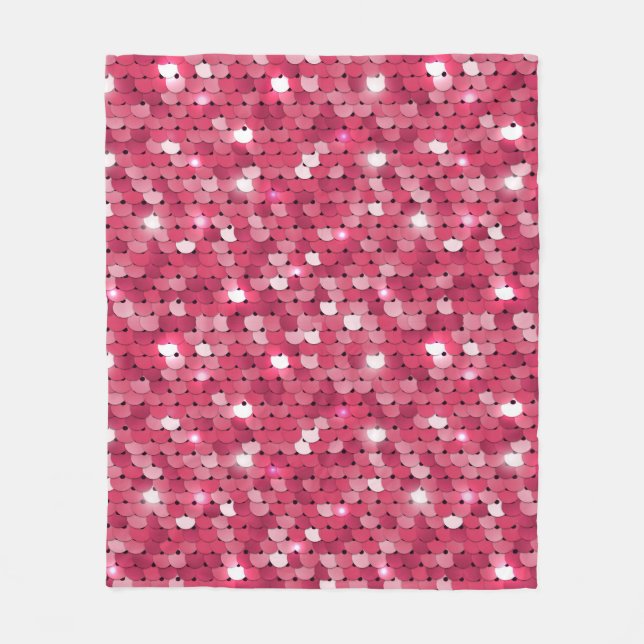 Couverture Polaire Motif de séquence rose parties scintillant (Devant)