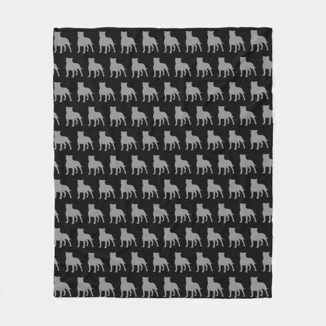 Couverture Polaire Motif de silhouettes de bull-terrier du (Devant)