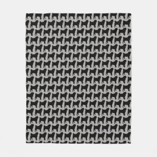 Couverture Polaire Motif de silhouettes de carlin