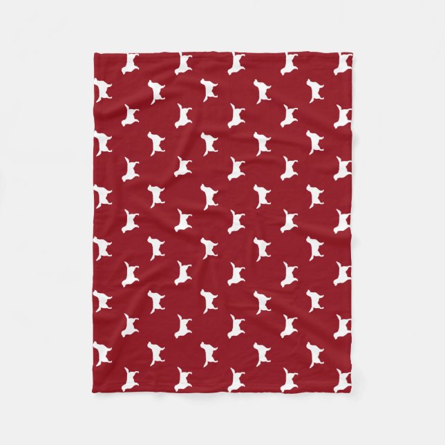 Couverture Polaire Motif de silhouettes de golden retriever sur le (Devant)