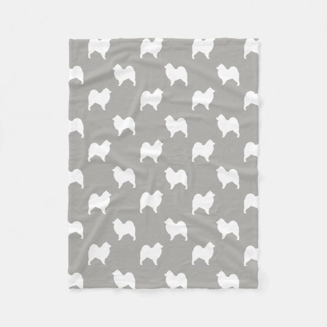 Couverture Polaire Motif de silhouettes de Samoyed (Devant)