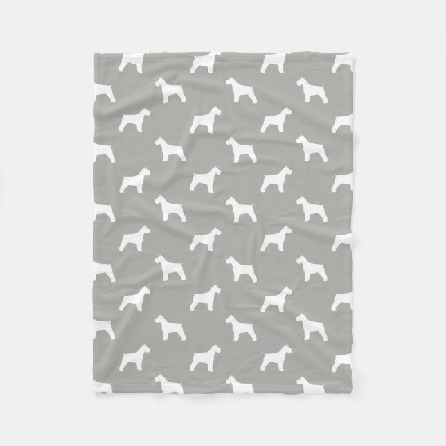 Couverture Polaire Motif de silhouettes de Schnauzer (Devant)