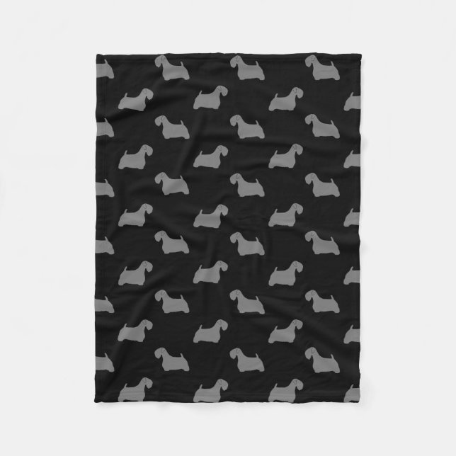 Couverture Polaire Motif de silhouettes de Sealyham Terrier (Devant)