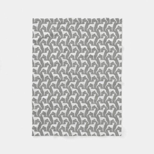 Couverture Polaire Motif de silhouettes de whippet (Devant)