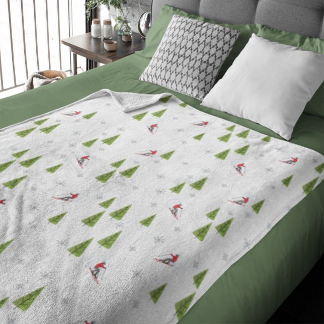 Couverture Polaire Motif de ski de neige (Créateur téléchargé)