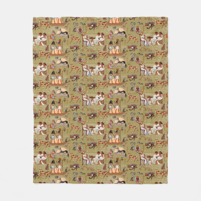 Couverture Polaire Motif de symboles de l'Egypte | (Devant)