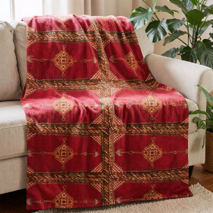 Couverture Polaire motif de tapis persan
