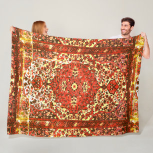 Couverture Polaire Motif de tapis persan - look grunge