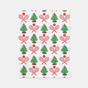 Couverture Polaire Motif de tennis de Noël