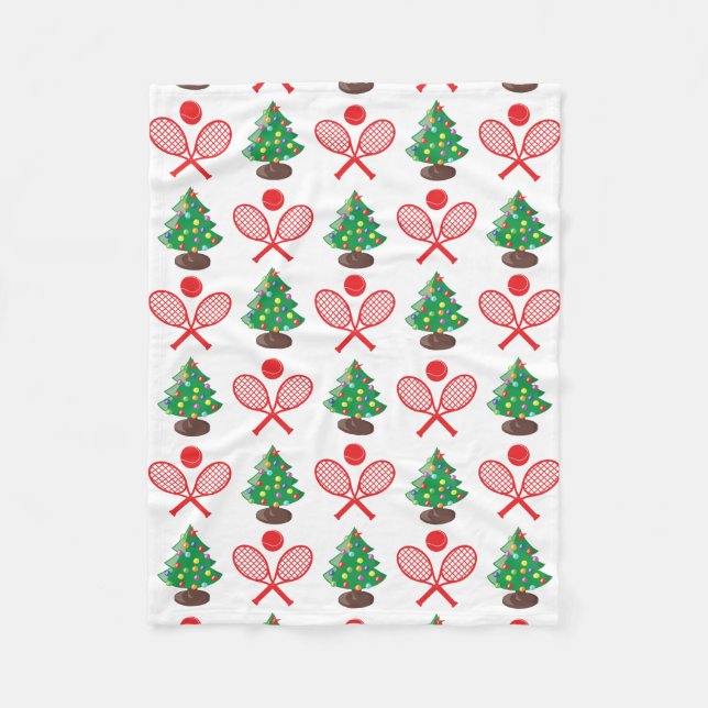 Couverture Polaire Motif de tennis de Noël (Devant)