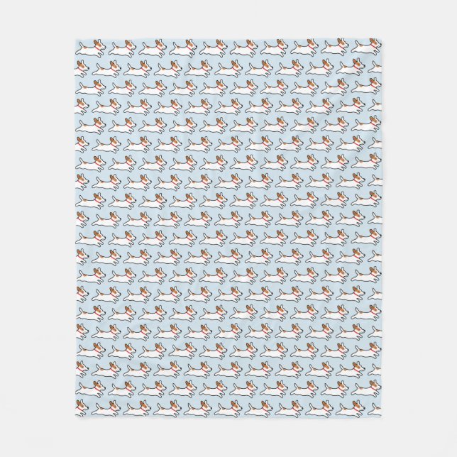 Couverture Polaire Motif de terriers de Jack Russell (Devant)