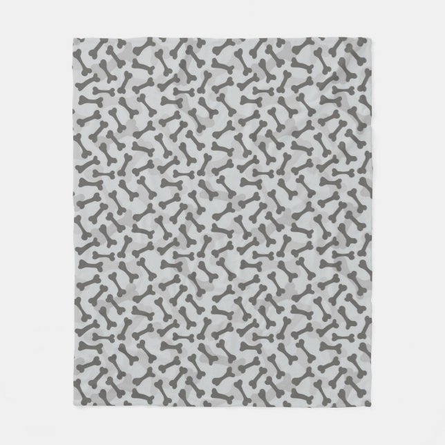 Couverture Polaire Motif de texture d'os à fond gris (Devant)