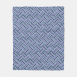 Couverture Polaire Motif de tissage en diagonale gris bleu