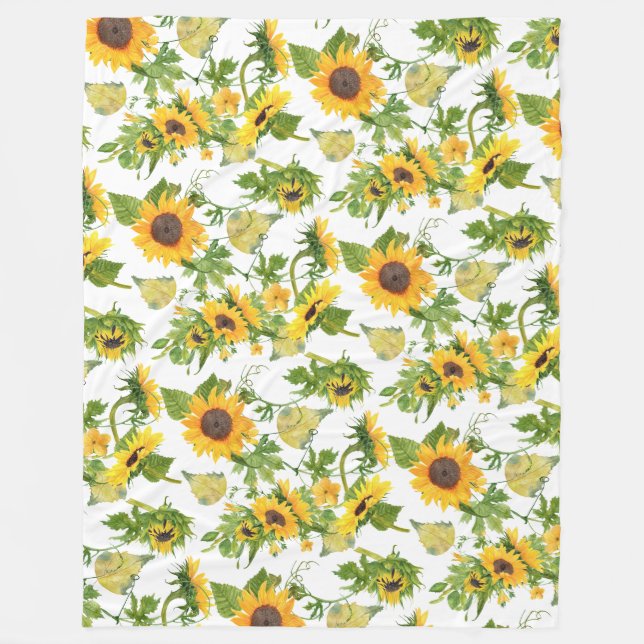 Couverture Polaire Motif de tournesol deux (Devant)