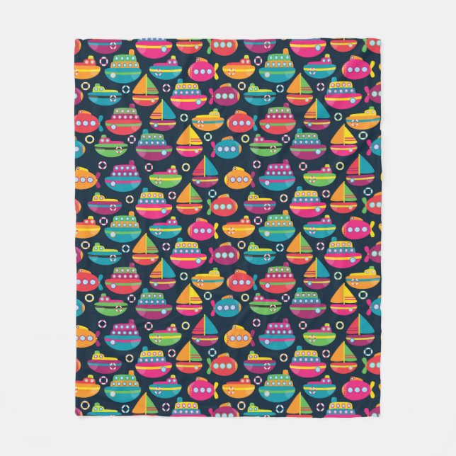 Couverture Polaire Motif de transport d'océan (Devant)