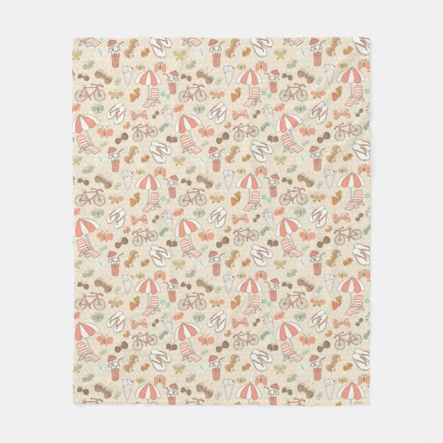 Couverture Polaire Motif de vacances d'été (Devant)