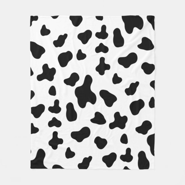 Couverture Polaire Motif de vache noir et blanc (Devant)