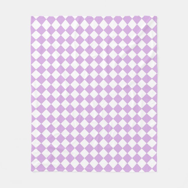 Couverture Polaire Motif de vérification violet et blanc (Devant)