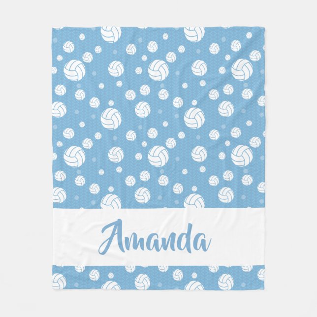 Couverture Polaire Motif de volley-ball en poudre bleu Chevron (Devant)