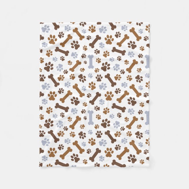 Couverture Polaire Motif d'empreintes de pattes de chien (Devant)