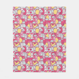Couverture Polaire Motif d'enfant de Kawaii avec des griffonnages