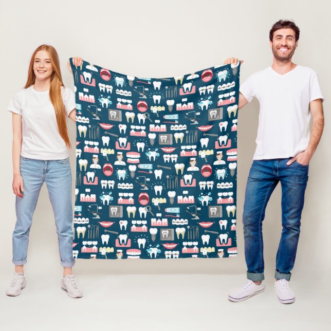 Couverture Polaire Motif dentaire de bureau de clinique (En situation)