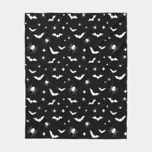 Couverture Polaire Motif des chauves-souris et araignées d'Halloween