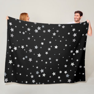 Couverture Polaire Motif des étoiles d'argent mignonnes   Toute coule