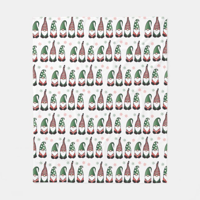 Couverture Polaire Motif des Gnomes de Noël (Devant)