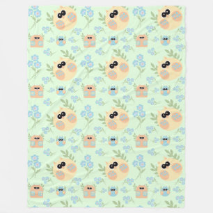 Couverture Polaire motif des hiboux
