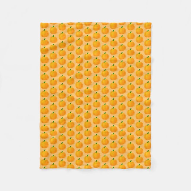 Couverture Polaire Motif d'Halloween Citrouille orange (Devant)