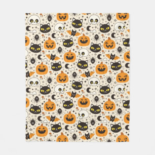 Couverture Polaire Motif d'Halloween rétro
