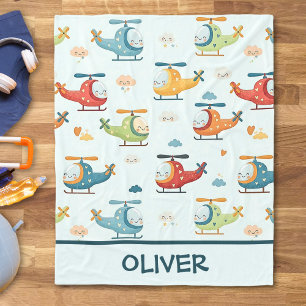 Couverture Polaire Motif d'hélicoptère mignon Whimsical