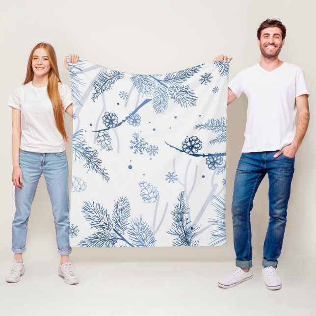 Couverture Polaire Motif d'hiver 2 (En situation)