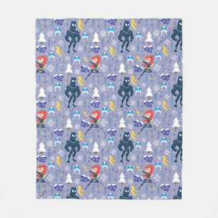 Couverture Polaire Motif d'hiver Black Widow & Black Panther
